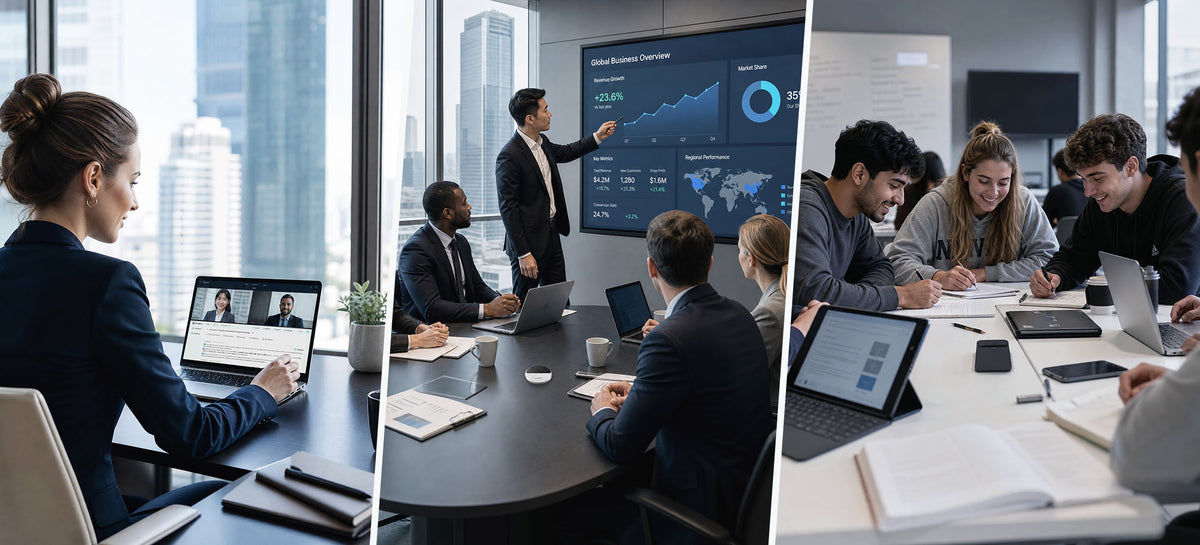 Global teams collaborating across languages with InnAIO AI translation tools