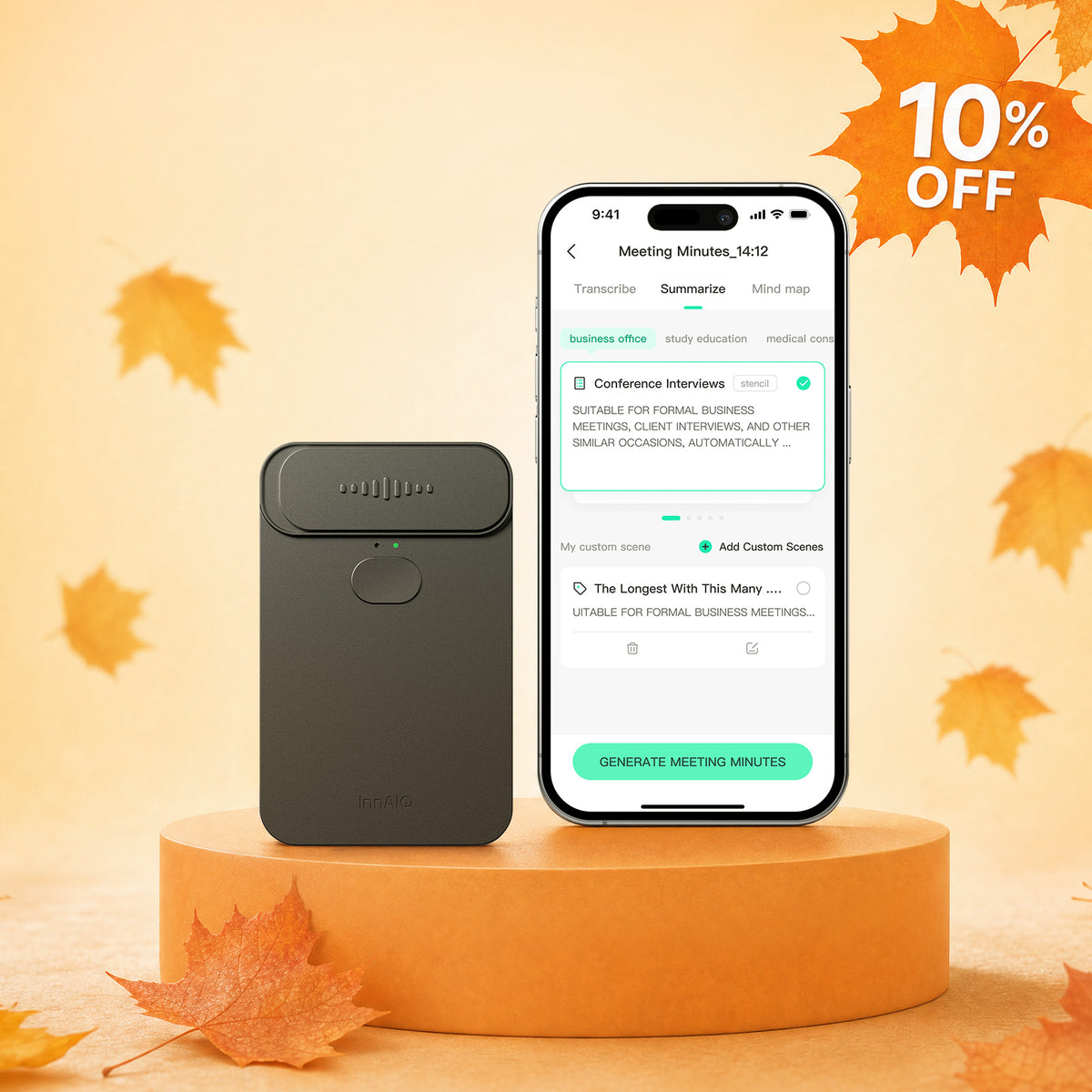 InnAIO TransNote AI Translation Recorder