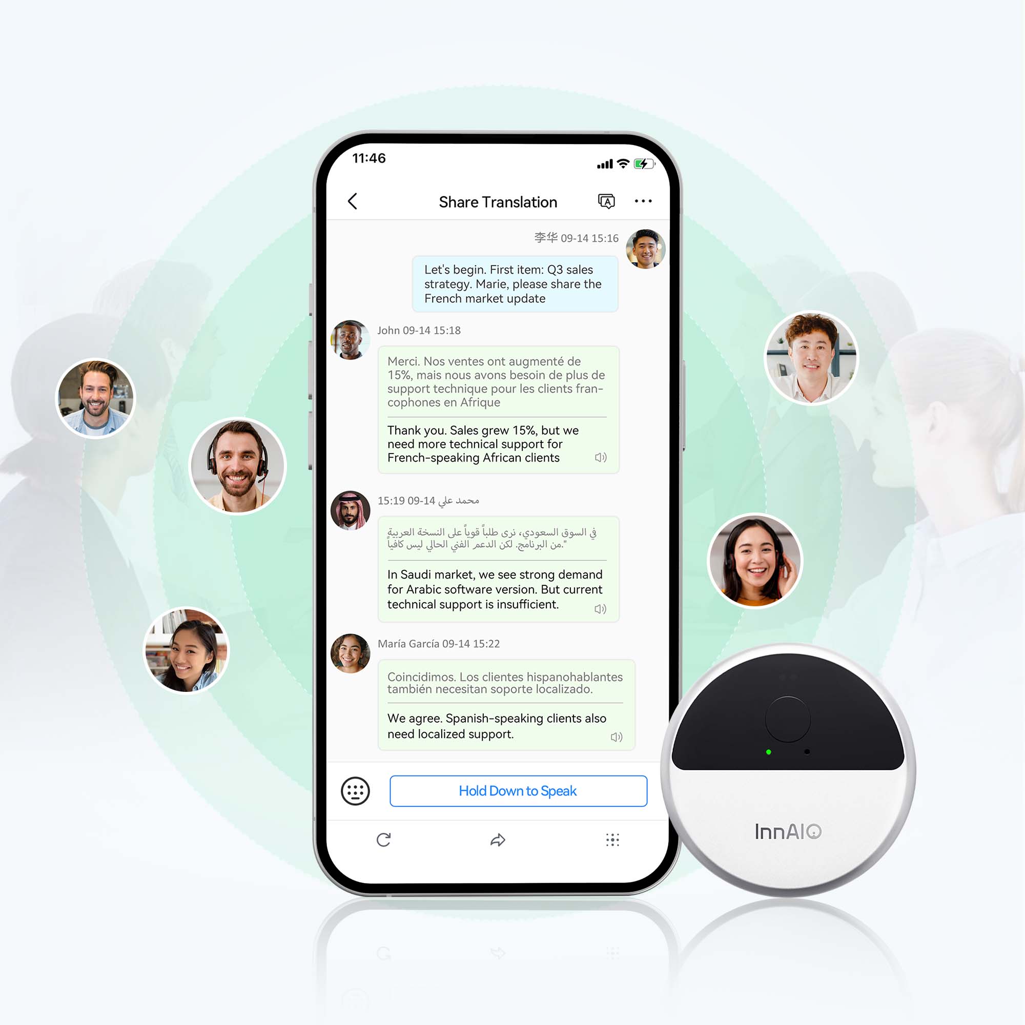 T10 Voice Cloning AI Translator Device | InnAIO