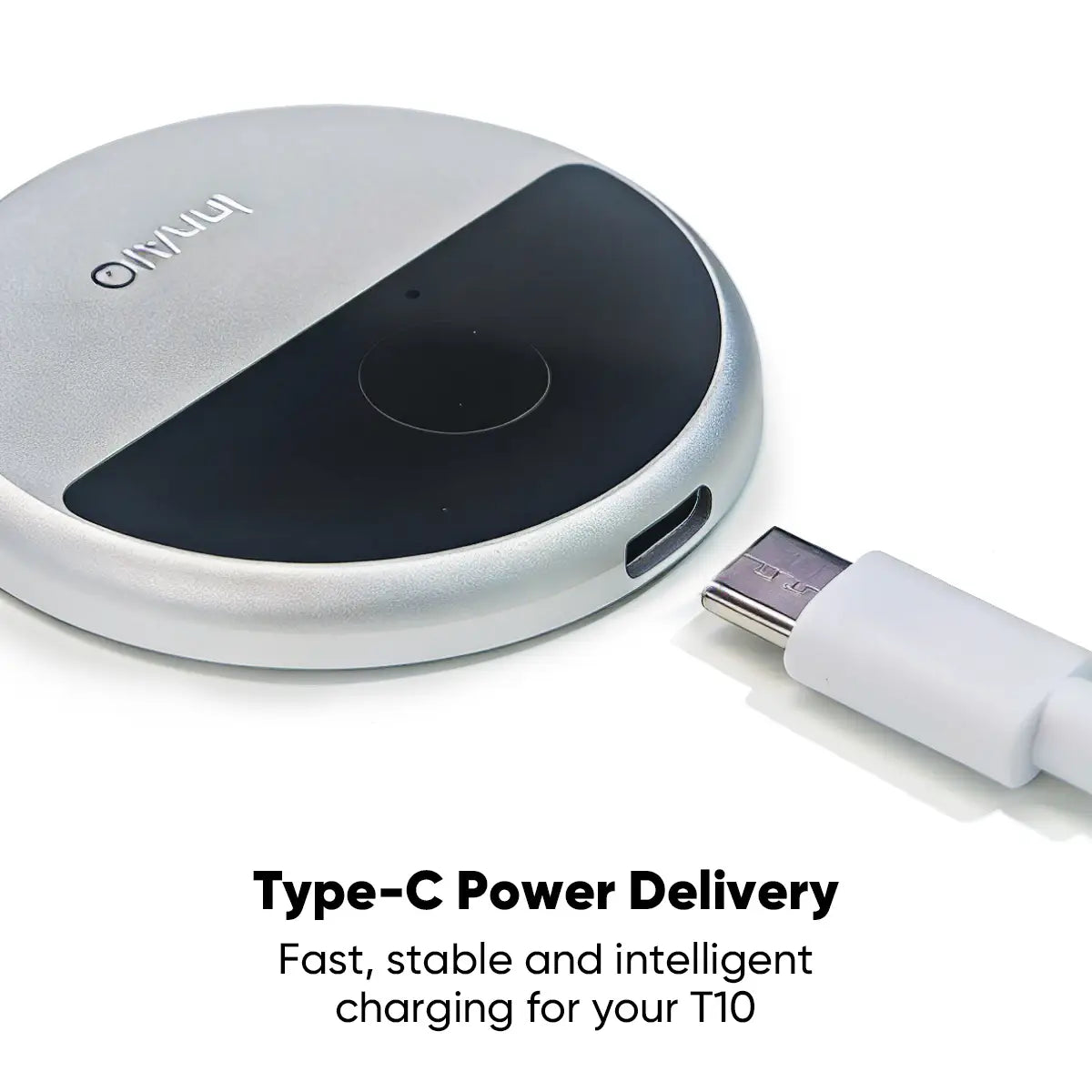 InnAIO T10 translator with a USB-C charging cable