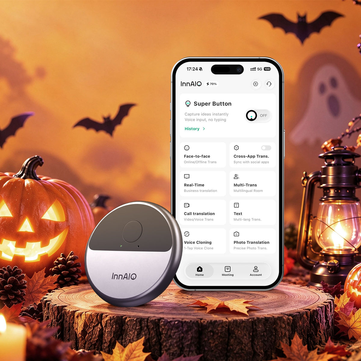 InnAIO T10 AI Voice Cloning Translator